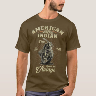 T-shirt Indien vintage de moto pour vieux motocycliste