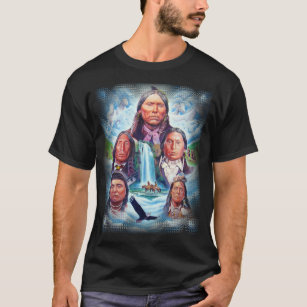 T-shirt Indiens chefs Amérindiens Modèles Noirs