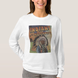 T-shirt Indiens du nord-ouest - chef indien et Teepee