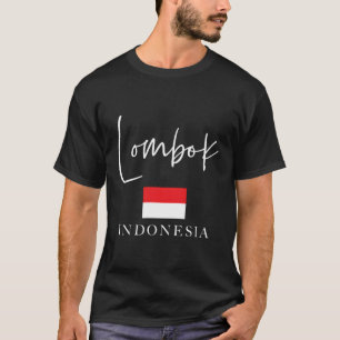 T-shirt Indonésie Drapeau de l'île de vacances Lombok