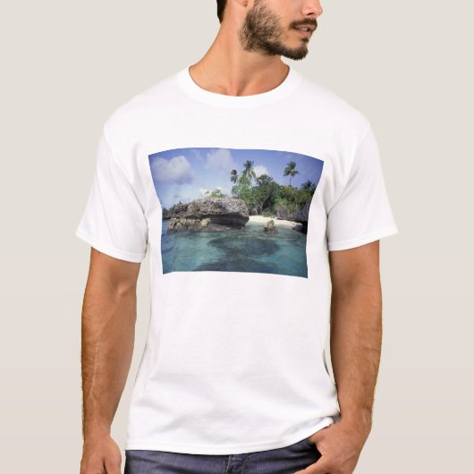 T-shirt Indonésie. Formations rocheuses le long du rivage (Devant)