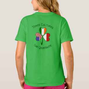 T-shirt Indonésie Irlande États-Unis Trèfle Drapeau Person