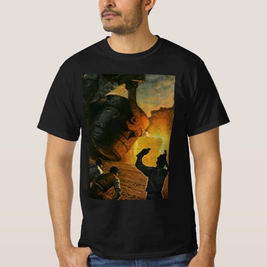 T-shirt Industrie vintage, Fabrication d'acier (Devant)