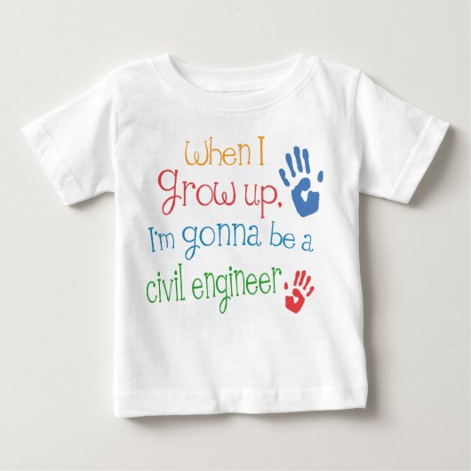 T-shirt infantile civil de bébé d'ingénieur (Devant)