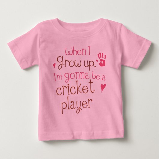 T-shirt infantile de bébé de joueur de cricket (Devant)