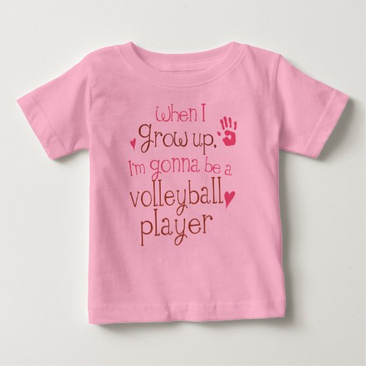 T-shirt infantile de bébé de joueur de volleyball (Devant)