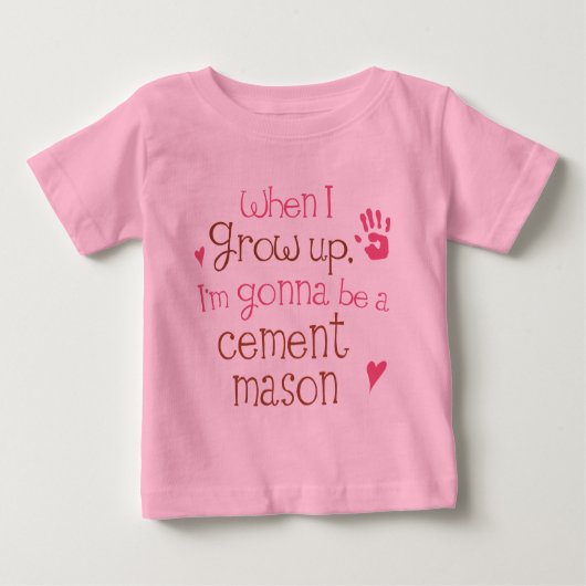 T-shirt infantile de bébé de maçon de ciment (Devant)