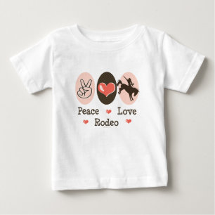 T-shirt infantile de bébé de rodéo d'amour de paix
