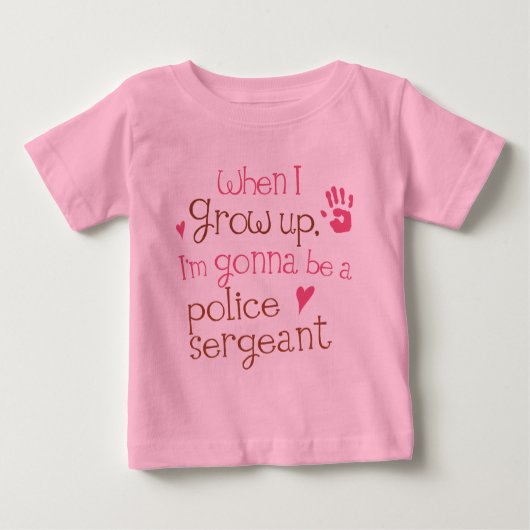 T-shirt infantile de bébé de sergent de police (Devant)