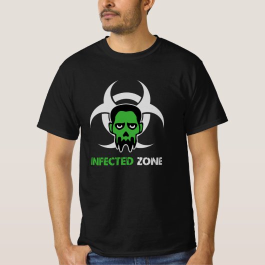 T-shirt Infected Area Zombie Warning (Devant)