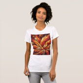 T-shirt Inferno Bloom — Mandala de plume de feu radiante (Devant entier)