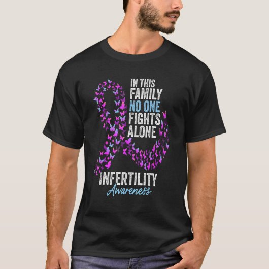 T-shirt Infertility Awareness Month Butterflies Pink And B (Devant)