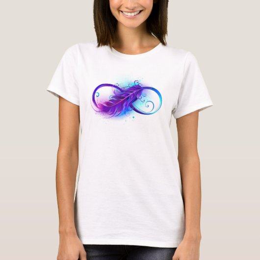 T-shirt Infini avec plume violette (Devant)