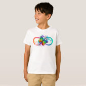 T-shirt Infini lumineux avec papillon arc-en-ciel (Devant entier)