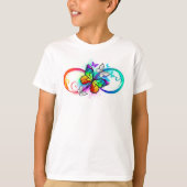T-shirt Infini lumineux avec papillon arc-en-ciel (Devant)