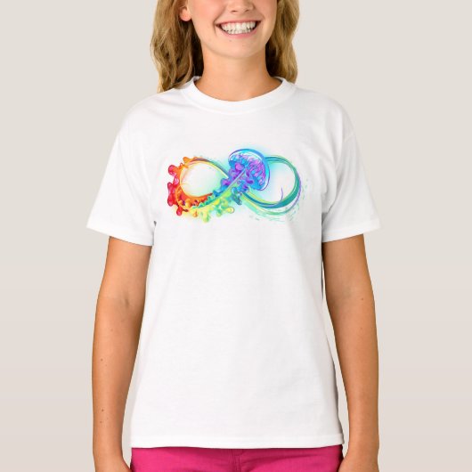 T-shirt Infinité avec la méduse arc-en-ciel (Devant)