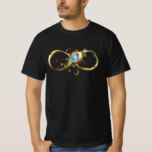 T-shirt Infinité avec plume de paon doré