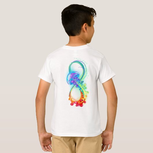 T-shirt Infinity avec Rainbow Jellyfish (Dos entier)
