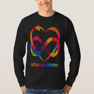 T-shirt Infinity Heart Love Autism Awareness Needs No Word
