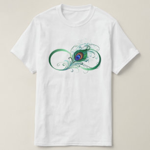 T-shirt Infinity Symbol with Peacock Feather