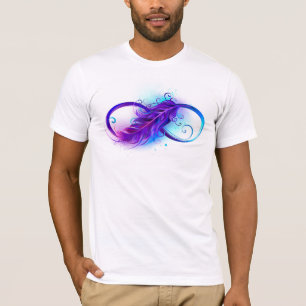 T-shirt Infinity with purple feather