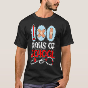 T-shirt Infirmière 100 Jours D'Amour À L'École Stethoscope