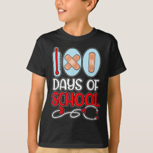 T-shirt Infirmière 100 Jours D'Amour À L'École Stethoscope