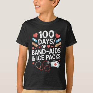 T-shirt Infirmière 100 Jours D'école 100 Jour Bandages Élè