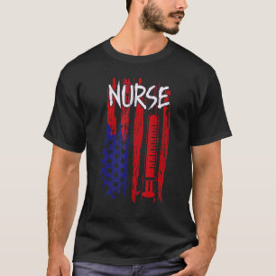 T-shirt Infirmière 4 juillet Drapeau Américain Stethoscope