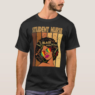 T-shirt Infirmière Afro-Africaine-Américaine Histoire Noir