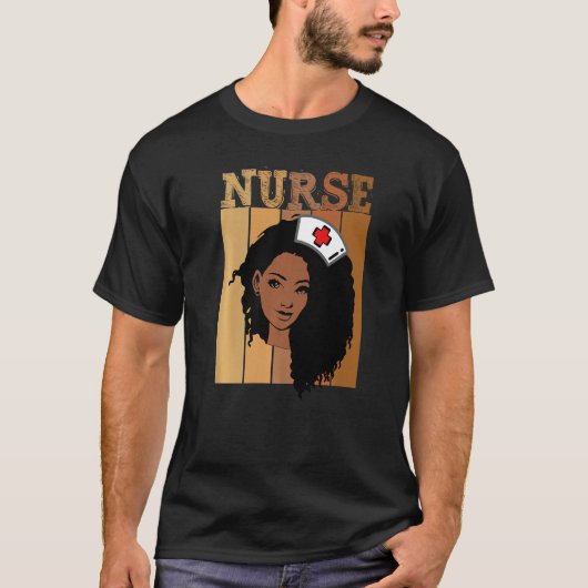 T-shirt Infirmière Afro Black Woman Histoire Mois Africain (Devant)