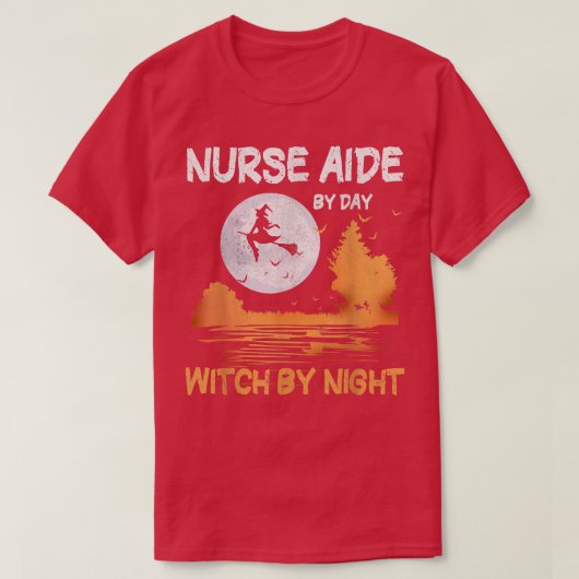 T-shirt Infirmière Aide De Jour Sorcière De Nuit Femmes Ha (Design devant)