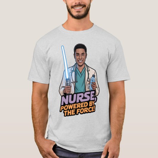 T-shirt Infirmière alimentée par la Force (Devant)