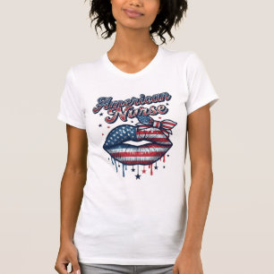 T-shirt Infirmière Américaine Conception De Chemise Vector