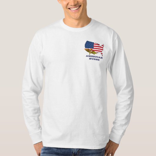 T-shirt Infirmière américaine. Patriotique (Devant)