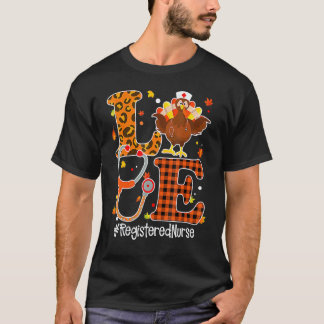 T-shirt Infirmière Amour Rn Vie Stéthoscope Dinde Action d