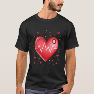 T-shirt Infirmière amusante Valentine's Day Heart Stethosc