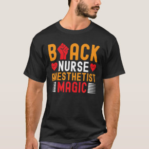 T-shirt Infirmière anesthésiste noire, Magic CRNA afro-amé