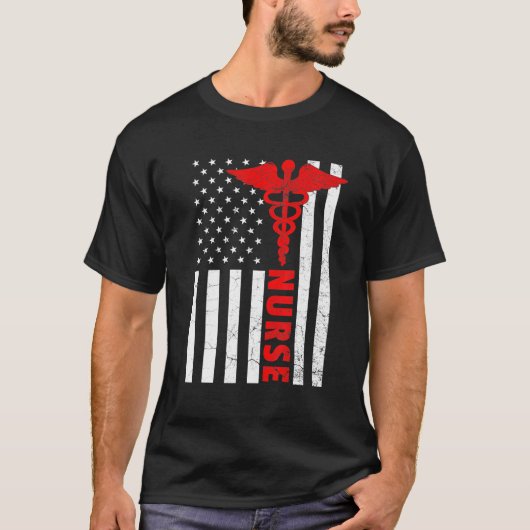 T-shirt Infirmière Appréciation Cadeau American Flag RN 4 (Devant)