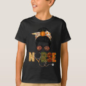 T-shirt Infirmière automne Thanksgiving Stethocope Scrub R (Devant)