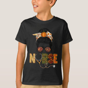 T-shirt Infirmière automne Thanksgiving Stethocope Scrub R