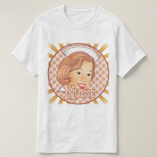 T-shirt Infirmière aux cheveux bruns (Design devant)