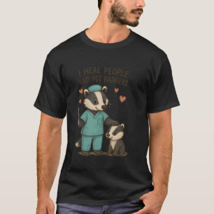 T-shirt Infirmière blaireau miel mignonne drôle Je soigne