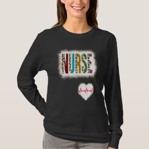 T-shirt Infirmière blanchie couleur demi-léopard Infirmièr