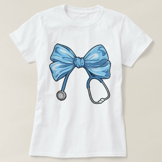T-shirt infirmière bleue coquette (Design devant)