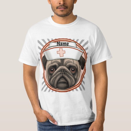 T-shirt infirmière carlin (Devant)