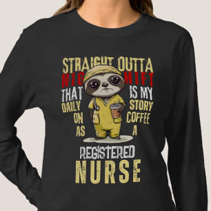 T-shirt Infirmière certifiée en équipe de nuit pour l'hist