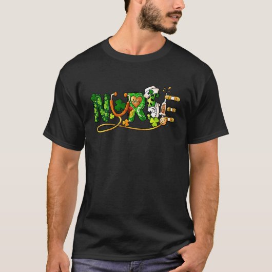T-shirt Infirmière chanceuse de la Saint-Patrick (Devant)
