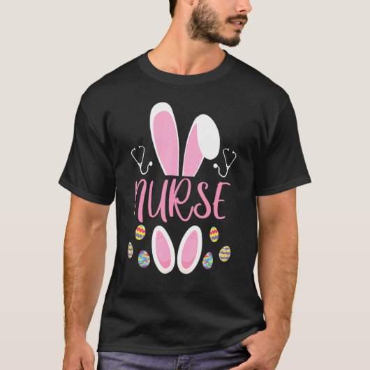 T-shirt Infirmière Chasse aux Oeufs de Pâques Rabbit Rn Jo (Devant)