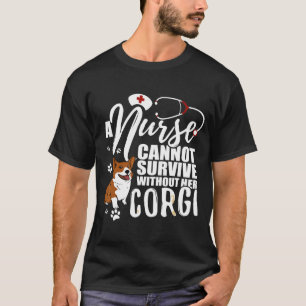 T-shirt Infirmière Chien Maman Corgi Infirmière Pour Femme